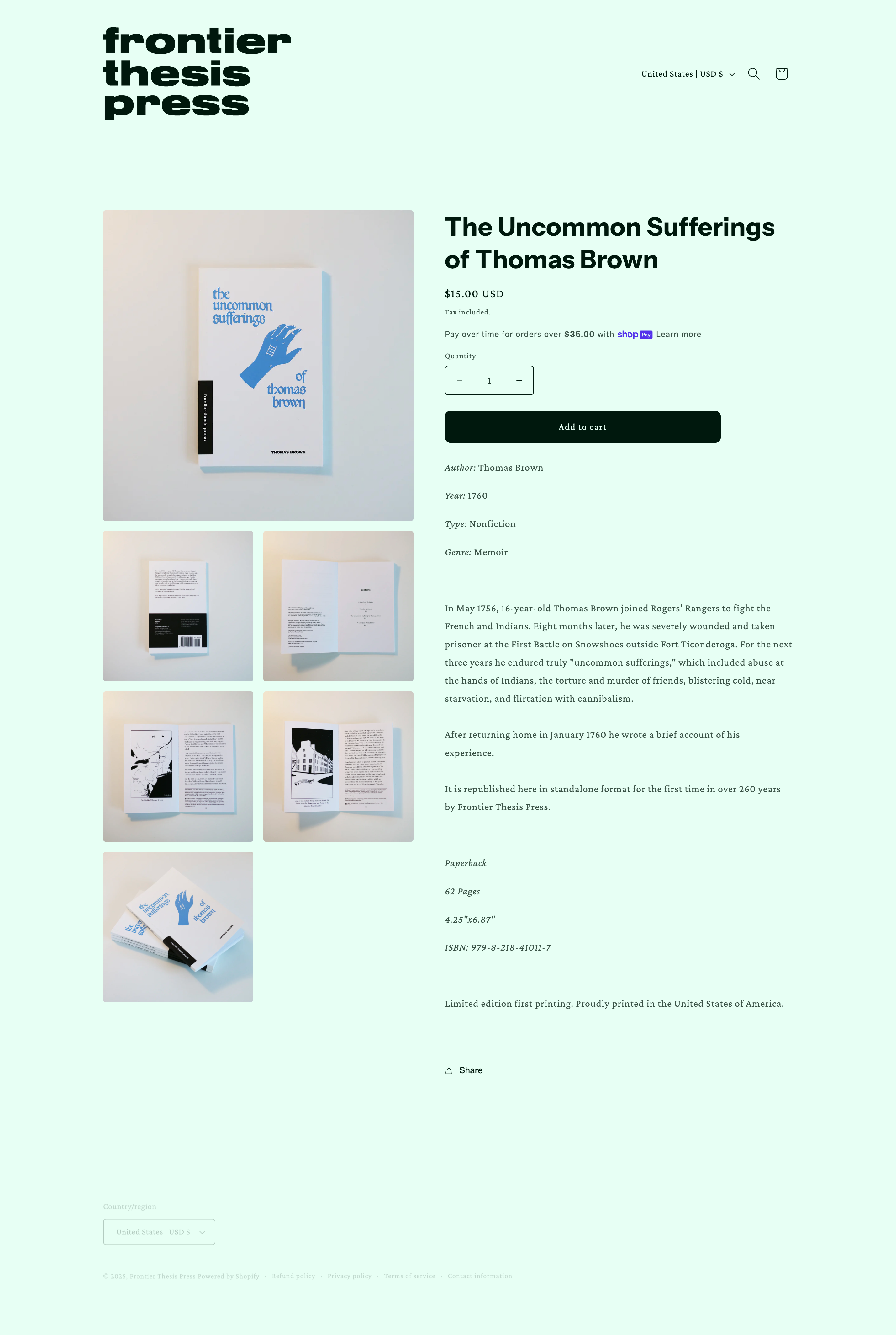 Frontier Thesis Press product page
